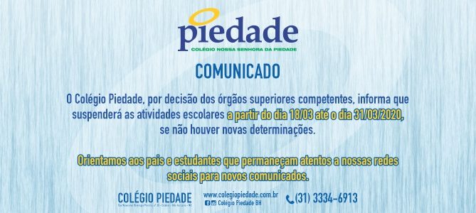 Aviso – Coronavírus Aviso – Coronavírus