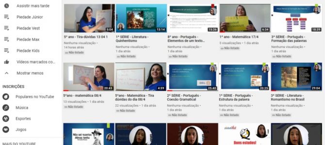 Colégio Piedade garante a continuidade dos estudos por meio de diferentes plataformas Colégio Piedade garante a continuidade dos estudos por meio de diferentes plataformas